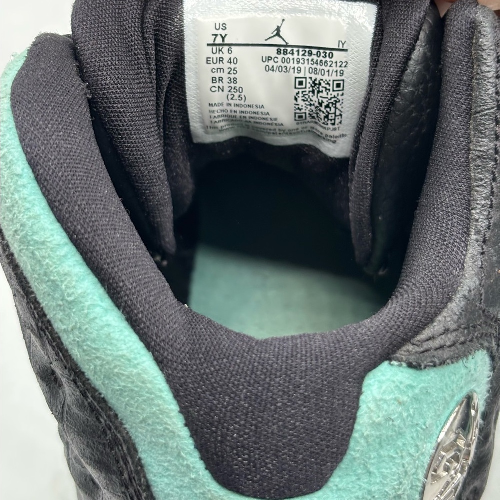 Jordan Kids Black and Teal Suede-Trim Basketball Sneakers - Picture 6 of 9